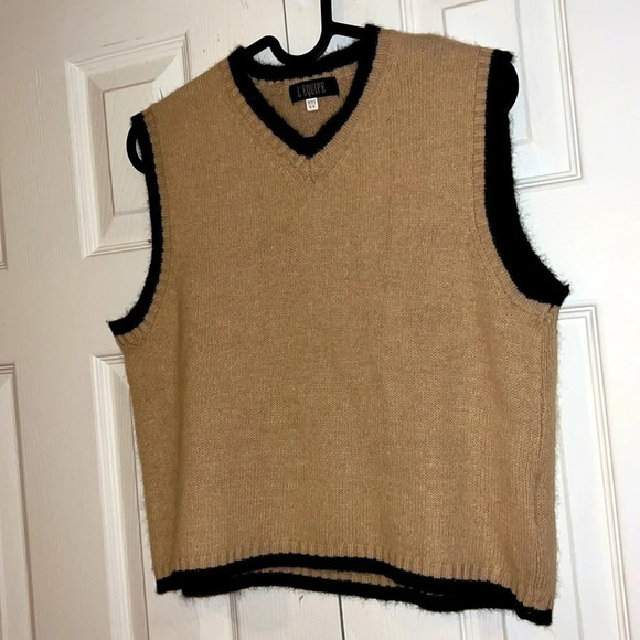 Vintage Sweaters - LE EQUIPE WOOL  KNIT VEST SZ M